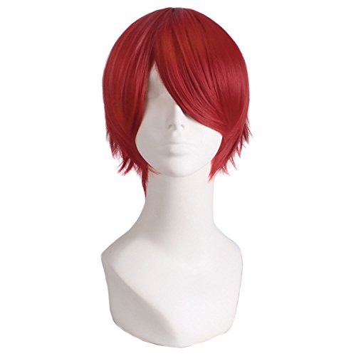 MapofBeauty Short Fashion Anime Cosplay Men Full Wig (Red)