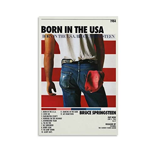 FSSXGW Bruce Springsteen Born In The U.S.A. Poster Canvas Poster Wall Decorative Art Painting Living Room Bedroom Decoration Gift Unframe-style12x18inch(30x45cm)