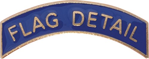 ROTC Metal Arc Tab 'Flag Detail' Royal Blue with Gold Letters