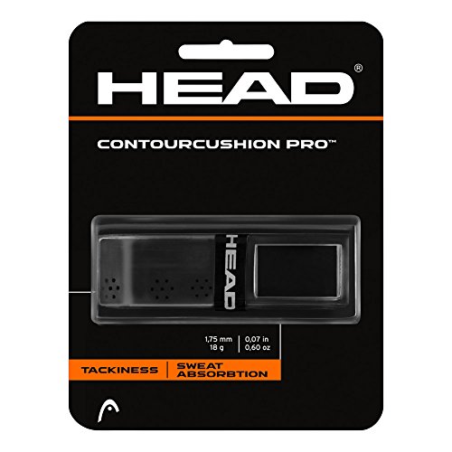 HEAD Contour Cushion Pro Tennis Racket Replacement Grip - Tacky Racquet Handle Grip Tape - Black