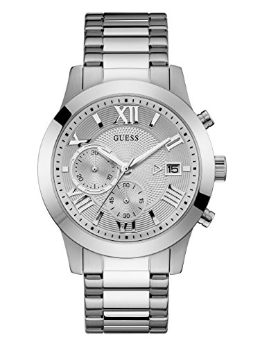 GUESS Stainless Steel Chronograph Bracelet Watch with Date. Color: Silver-Tone (Model: U0668G7)