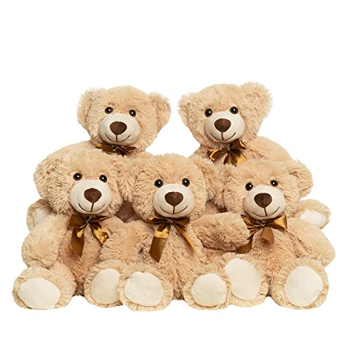 Quaakssi Teddy Bears Bulk 5 Packs Teddy Bear Stuffed Animals Plush Toys Gift for Kid Girlfriend,13.5 Inches Stuffed Bears for Christmas Valentine’s Day Birthday Wedding Party