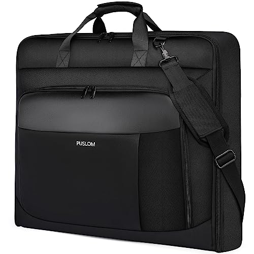 Garment Bag Travel Suit Bag for Men Large 40-Inch Carry on Garment Bag Up to 3 Suits for Business Trips,2 in 1 Hanging Suitcase Luggage Bags for Travel,Foldable Carry on Bag Fits 15.6Inch Laptop,Black