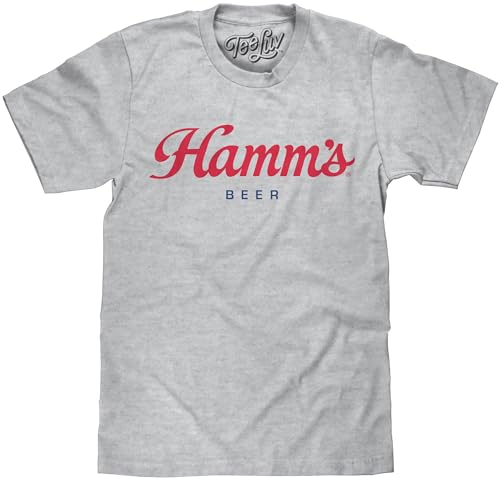 Hamm's Red Script Soft Touch Tee- Large Grey Heather