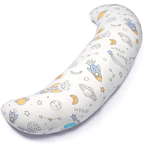 BYRIVER 32' Contour Small Mini Youth Body Pillow Cuddle Pillow for Kids Teens Girls Boys, Side Sleeper Hugging Pillow for Sleeping, Washable Cotton Pillowcase, Gifts for Children(TK)