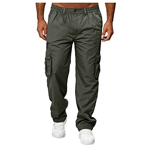 Maryia Men's Cargo Pants Relaxed Fit Straight Leg Sports Trousers Lightweight Outdoor Hiking Casual Loose Safety X-Large