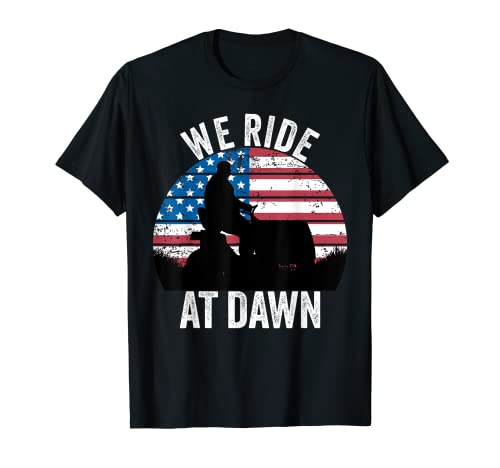 We Ride At Dawn Lawnmower Lawn Mowing Funny Dad Vintage Men T-Shirt