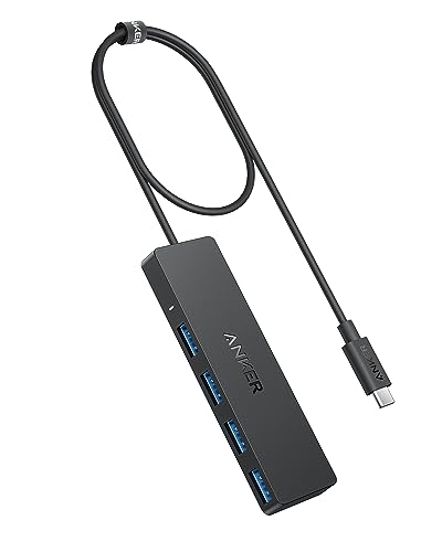 Anker USB C Hub, 4 Ports USB 3.0 Hub with 5Gbps Data Transfer, 2ft Extended Cable [Charging Not Supported], USB C Splitter for Type C MacBook, Mac Pro, iMac, Surface, XPS, Flash Drive, Mobile HDD