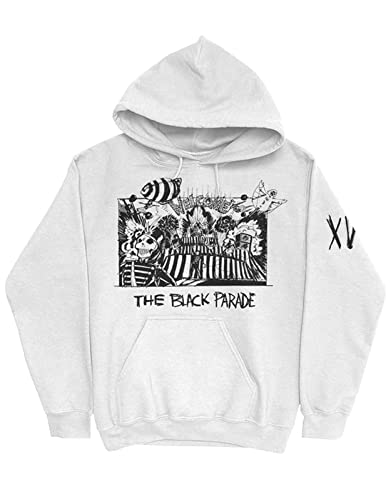 My Chemical Romance Men's XV Marching Frame (Back Print) Hooded Sweatshirt Medium White