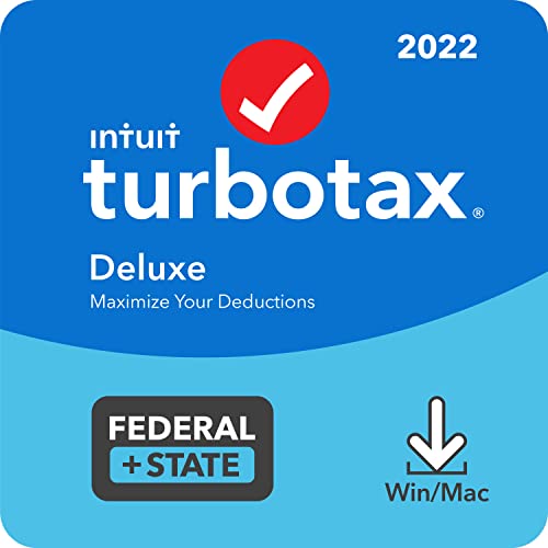 [Old Version] TurboTax Deluxe 2022 Tax Software, Federal and State Tax Return, [Amazon Exclusive] [PC/MAC Download]