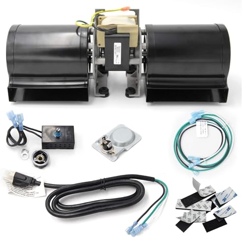 Hongso Pre-Wired GFK-160 GFK-160A Fireplace Blower Fan Kit with Ball Bearings Motor for Heat N Glo, Hearth and Home, Quadra Fire, GTI, Fasco, Regency Wood Stove Insert, Royal, Jakel, Nordica, Rotom