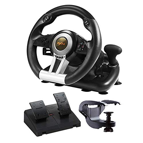 PXN V3III PC Steering Wheel 180 Degree Universal USB Car Racing Game Racing Wheel with Pedals for PS3, PS4, Xbox One,Xbox Series X/S, Switch Black(Used - Like New)