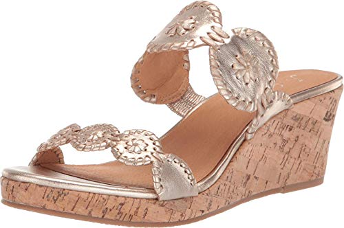 Jack Rogers Lauren Mid Wedge Platinum/Platinum 8