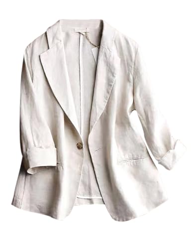 Blazer Jackets for Women Blazers Summer Lightweight Jacket Womens Blazers for Work Casual Suit Jackets(Beige, S)