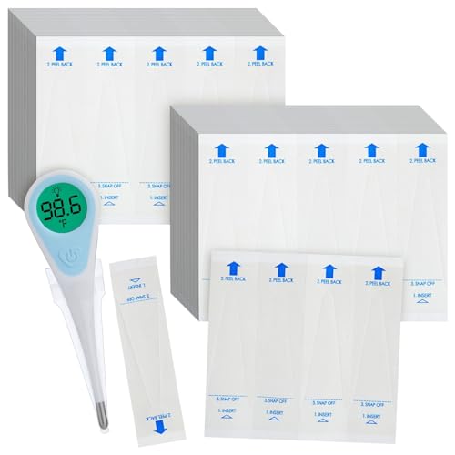 Juvale 100-Pack Disposable Digital Thermometer Probe Covers - Oral, Rectal, Armpit Temperature Reading Sheath Sleeves
