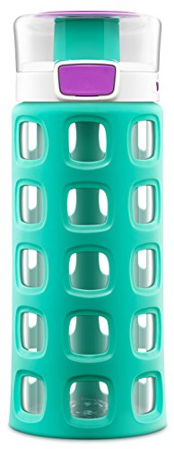 Ello Dash Tritan Plastic Kids Water Bottle with Silicone Sleeve, 16 oz, Mint