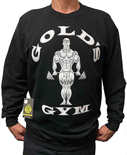 Gold's Gym Basic Sweatshirt - Official Licensed - BS-1 (XXL, Black)