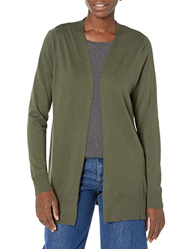 Amazon Essentials Women's Lightweight Open-Front Cardigan Sweater (Available in Plus Size), Olive, X-Large