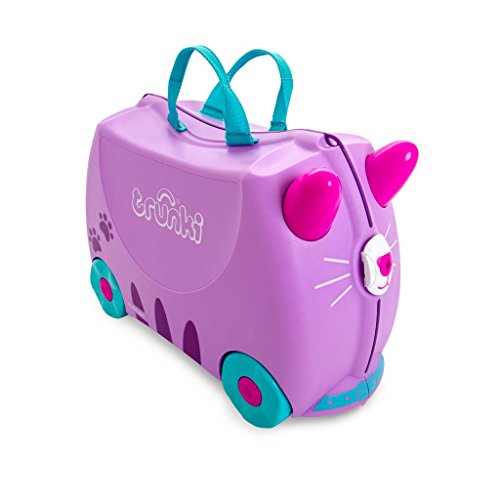 Trunki Ride-On Kids Suitcase | Tow-Along Toddler Luggage | Carry-On Cute Bag with Wheels | Kids Luggage and Airplane Travel Essentials: Cassie Cat Lilac