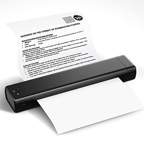 COLORWING Portable Printers Wireless for Travel - M08F Bluetooth Thermal Printer, Suitable for Mobile Office, Support 8.26' X 11.69' Thermal Paper, Compatible with Android and iOS Phone
