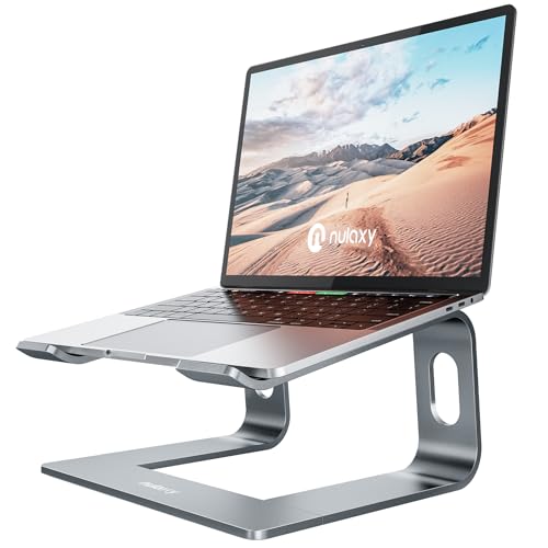 Nulaxy Laptop Stand, Detachable Ergonomic Laptop Mount Computer Stand for Desk, Aluminum Laptop Riser Notebook Stand Compatible with MacBook, Dell XPS, All 10-16' Laptops - Gray