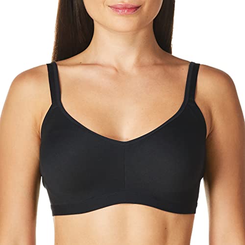 Warner's womens Easy Does It Underarm Smoothing With Seamless Stretch Wireless Lightly Lined Comfort Rm3911a Bra, Rich Black, Medium US
