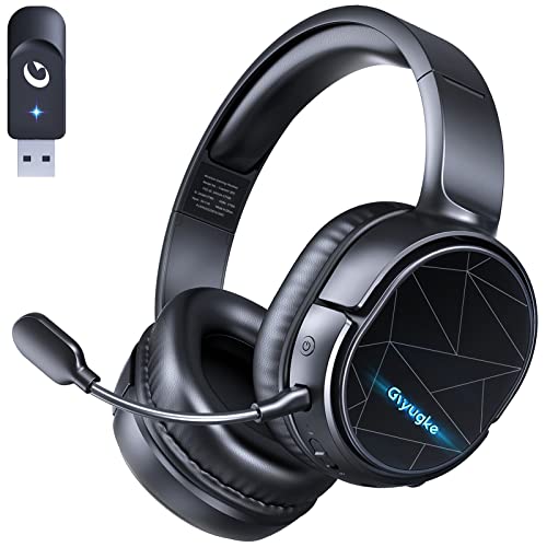 Gvyugke Wireless Gaming Headphones for PS5/PS4/PC/Nintendo Switch/Mac, 2.4GHz, Bluetooth 5.2 Gaming Headset with Mic for Mobile Device, Noise Canceling, Bass Surround, 50mm Driver,40H Battery