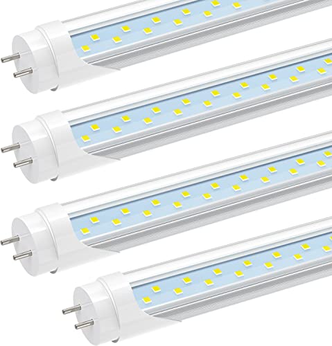 JESLED 2FT T8 LED Type B Tube Light, 12W(30W Equivalent), 1680LM, 6000K Super Bright, 24 Inch F20T12 Fluorescent Bulb Replacement, Dual Ended Power, Remove Ballast, 24” Lighting Tube Fixture (4-Pack)