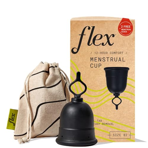 Flex Cup Starter Kit (Full Fit - Size 02) | Reusable Menstrual Cup + 2 Free Menstrual Discs | Pull-Tab for Easy Removal | Tampon + Pad Alternative | Lasts up to 10 Years | Capacity of 3 Super Tampons