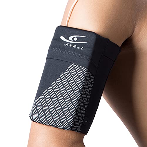 HiRui Universal Sports Armband Cell Phone Armband Sleeves Running Armband for Exercise Workout, Compatible with iPhone 14/14Plus/Pro iPhone 13/12/11 Samsung Galaxy All Phones (Large, Black)