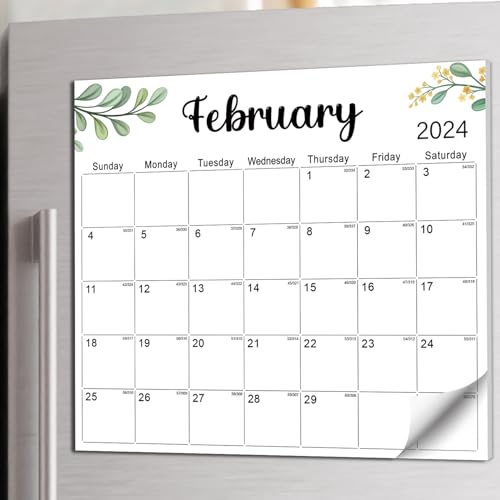 Aesthetic Magnetic Calendar For Refrigerator, Fridge Calendar Runs From January 2024 Until June 2025, 18 Monthly Refrigerator Calendar With Greenery Designs for Easy Organizing - Nature