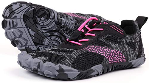 Joomra Women Minimalist Road Running Shoes for Ladies Size 7.5-8 Wide Treadmil Trekking Fitness Sport Sneakers Gym Antislip Toes Cycling Footwear Red 38