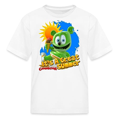 Spreadshirt Gummibär It's A Great Summer Gummy Bear Vacation Kids' T-Shirt, XL, White