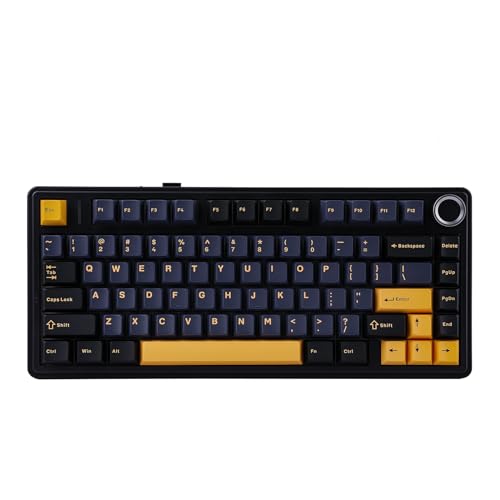EPOMAKER x Aula F75 Gasket Mechanical Keyboard, 75% Wireless Hot Swappable Gaming Keyboard with Five-Layer Padding&Knob, Bluetooth/2.4GHz/USB-C, RGB (Black, Crescent Switch)