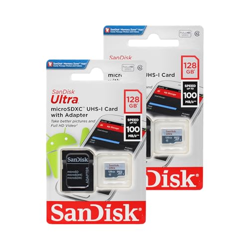 SanDisk 128GB X2 (256GB) MicroSD HC Ultra Uhs-1 Memory Card