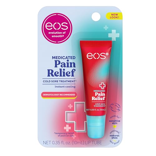 eos Medicated Lip Balm - The Fixer | Lip Care to Repair and Protect Chapped and Dry Lips | Instant Cooling and Pain Relief with Natural Ingredients | 0.35 oz