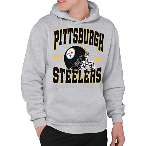 Junk Food Clothing x NFL - Pittsburgh Steelers - Team Helmet - Unisex Adult Pullover Fleece Hoodie for Men and Women - Size XX-Large