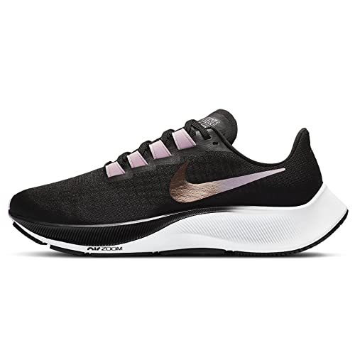 Nike Women's Air Zoom Pegasus 37 Shoes, Black/Mtlc Red Bronze-lt Arctic Pink, 10