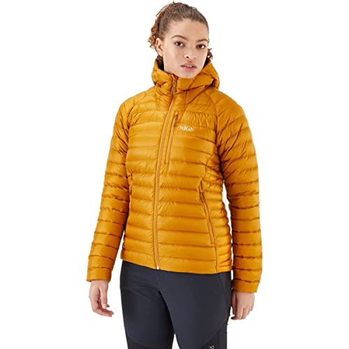 RAB Women's Microlight Alpine Down Jacket for Hiking, Climbing, & Skiing - Dark Butternut - Small