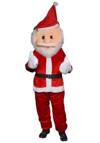 Forum Novelties Men's Plush Santa Claus Mascot Costume, Red, One Size