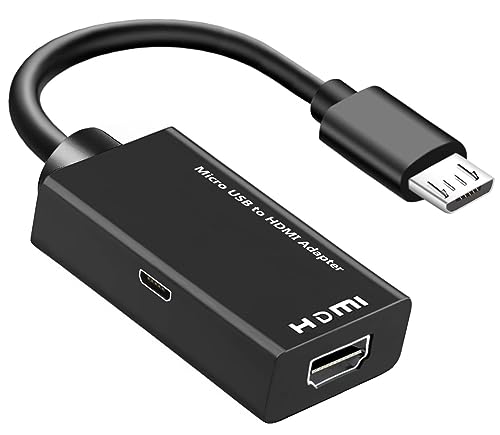 MHL Micro USB to HDMI Cable Adapter, MHL 5pin Phone to HDMI 1080P 4K Video Graphic for Samsung Galaxy/LG/Huawei ect. Android Smart Phones That with MHL Function