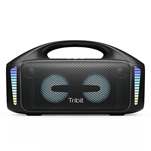 Tribit StormBox Blast Portable Speaker: 90W Loud Stereo Sound with XBass, IPX7 Waterproof Bluetooth Speaker with LED Light, PowerBank, Bluetooth 5.3&TWS, Custom EQ, 30H Playtime for Outdoor