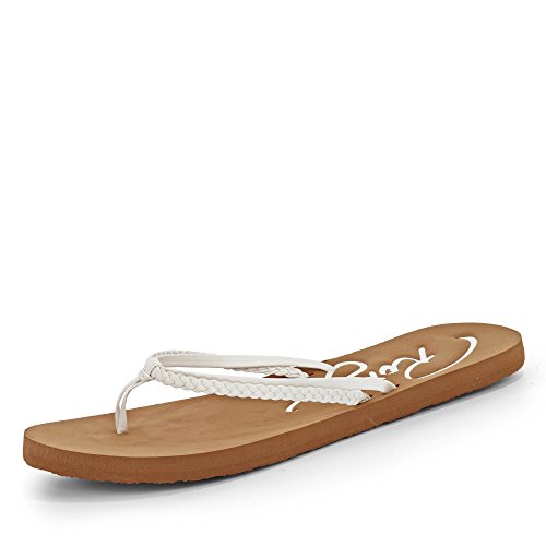 Roxy womens Cabo flip flop sandals, White, 8 US