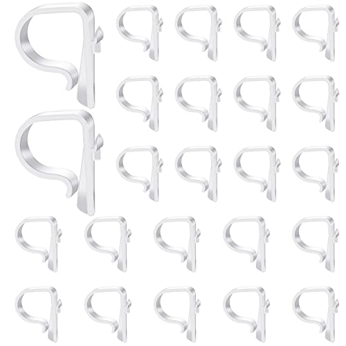 Church Pew Clips Heavy Duty Plastic Hooks Tablecloth Clips Chair Table Clips Translucent White Pew Clips Table Cloth Holders for Wedding Ceremony Church Aisle Railing Bow Decorations