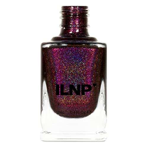ILNP Black Orchid - Deep Burgundy Holographic Nail Polish, Chip Resistant, Non-Toxic, Vegan, Cruelty Free, 12ml