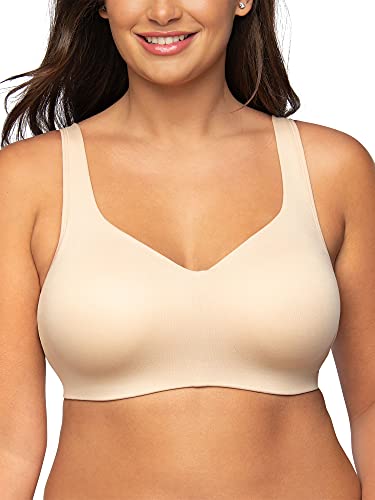 Vanity Fair Women's Wireless Bra, Soft Smoothing Fabrics & Breathable Cups, Simple Sizing Available S-3XL, Convertible Straps-Neutral, XX-Large
