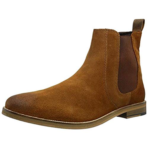 Crevo Men's Denham Chelsea Boot, Chestnut Suede, 10 M US