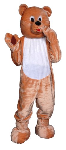 Dress Up America Teddy Bear Mascot - Adults Bear Costume Suit - Plush Bear Mascot Costume (Adult)