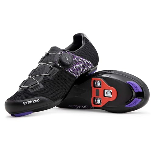 Women's Pista Elite Indoor Cycling Shoe: Comfortable and Lightweight Shoes for Peloton, Indoor Cycling - Pre-Installed Look Delta Cleats for Peloton Shoes, Soul Cycle Bike & Road Bike - Purple 38