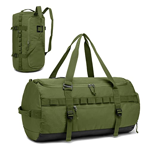 TUGUAN Duffle Bag 60L Gym Bags for Men Women Travel Duffel Bag Backpack Weekender Overnight Bag with Shoe Compartment, Green